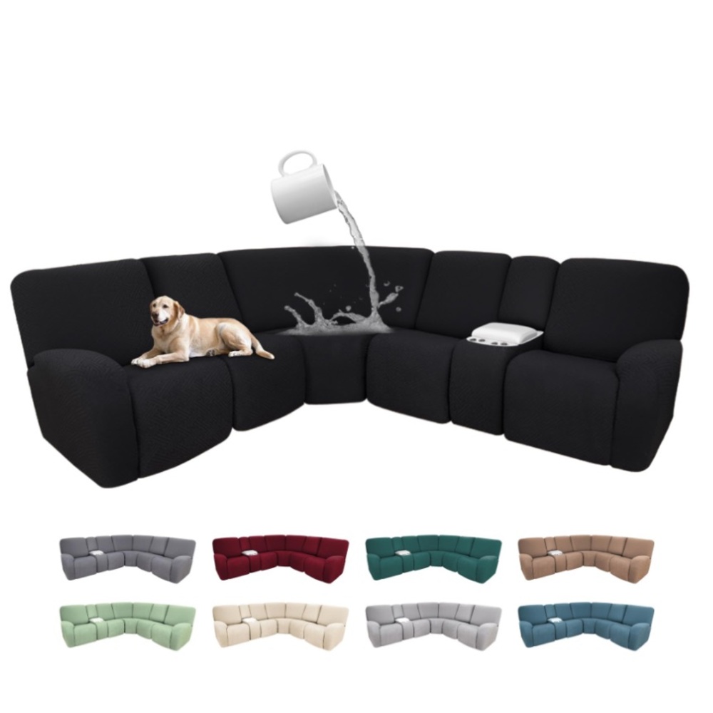 Durable ‘Water-Proof & Pet-Friendly’ Sectional Sofa Slipcover in Black